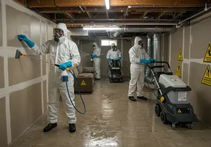 Basement Moisture Removal and Structural Drying process in Essex Village, CT